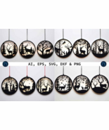 Laser Cut Christmas Door Hanger SVG Bund - $41.03 CAD