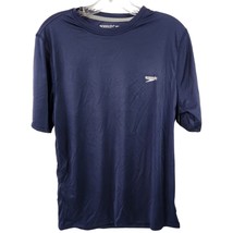 Speedo Men&#39;s Medium Dark Blue Stretch Rash Guard Shirt UPF 50 - $19.79