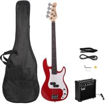 New GP Glarry Electric Bass Guitar Bass w/ 20W AMP Red Holiday Birthday Gift Kid - £98.25 GBP