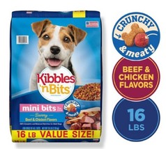 Kibbles &#39;n Bits Mini Bites Small Breed Beef &amp; Chicken Flavor Dog Food - 16 lb. - £30.54 GBP