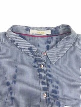 Hei Hei Anthropologie Women’s Shirt Size 12 100% Cotton Button Up Blue Striped - £14.23 GBP