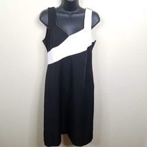 Giorgio Fiorlini Dress Women 8 Vintage Made in USA Black White Stripe Sleeveless - £7.13 GBP