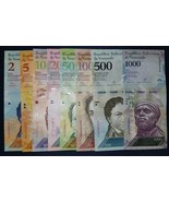 VENEZUELA BANKNOTE UNCIRCULATED  SET (2 to 1.000 Bs) ~ 8 Notes - $3.95