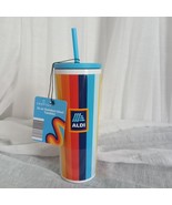ALDI Super Fan Tumbler 2023 Gear Capsule Rainbow Stripes 24oz Stainless NWT - $460.23 MXN