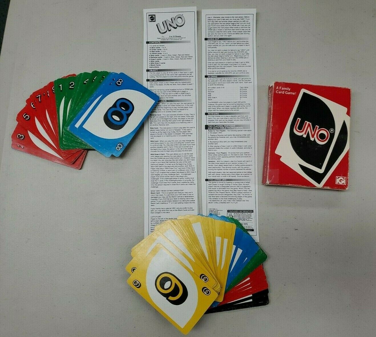 UNO DELUXE Edition 2001 Mattel Card Game Brand NEW India