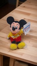 Vintage Disney Mickey Mouse 8&quot; Bean Bag Plush Spirit of Mickey Shirt - EUC - $10.73