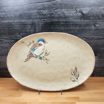 Spring Bird Serving Plate Embossed Oval Platter by Blue Sky 14&quot; - £21.39 GBP