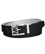 MICHAEL KORS Black Silver Metallic Saffiano Leather Reversible Signature... - $54.69 CAD