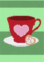 Pepita Needlepoint Canvas: Heart Tea Mint, 7&quot; x 10&quot; - $50.00+