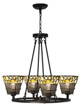 Hanging Fixture Pendant Dale Tiffany Pasqual Contemporary Circular Base Large - £522.77 GBP