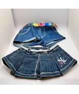 Build A Bear - Set of 2 - Jean Skirt &amp; Shorts with Belts - Hannah Montana - £7.78 GBP
