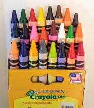 NEW Crayola Crayons 24 Piece Box Assorted Colors 2006 Non Toxic Art Supplies USA - £6.28 GBP