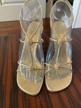 Pre-owned STUART WEITZMAN Pewter Strappy High Heel Sandals SZ 6M Made in... - $58.41