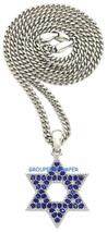 Star Of David New Rhinestone Pendant Necklace with 24 Inch Chain Religious - £13.72 GBP