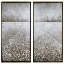 Pebble Road Hand Painted, Heavily Textured Bold Metallics Canvas Art by ... - £214.07 GBP