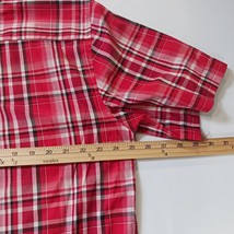 Kings Club Sportswear Men's Red/White Plaid Short Sleeve Button-Down Shirt Sz L image 5