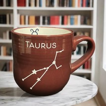 Zodiac Sign TAURUS Mug Bull Horoscope Symbol Coffee Tea Astrology Maroon... - $21.78