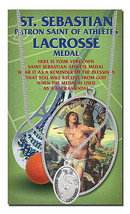 St. Sebastian Lacrosse Medal Necklace with Two Free Prayer Cards - £11.95 GBP