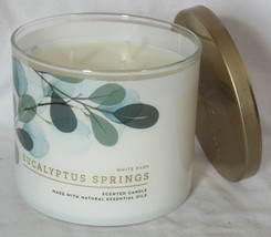 White Barn Bath &amp; Body Works 3-wick Large Scented Candle Eucalyptus Springs - £30.04 GBP