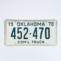 1970 United States Oklahoma Commercial Truck License Plate 452-470 - $12.28 CAD