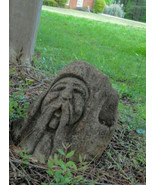 RARE Stone wizard gnome old face Whimsical Garden Hand Crafted Statue Ou... - €325,66 EUR