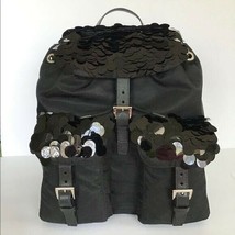 NEW PRADA Rare Black Paillette Detailed Backpack - £1,430.61 GBP