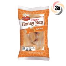 3x Packs Cloverhill Bakery Jumbo Honey Buns Glazed Flavor 4.75oz Fast Sh... - £12.55 GBP
