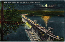 Night View Bagnell Dam and Lake of the Ozarks Missouri Postcard - £5.42 GBP