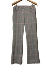 7th Avenue New York &amp; Company Gray Pink Plaid Business Pants Size 4 Mid Rise - £10.90 GBP