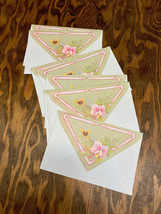 Vintage stationery letter size envelope lot flower butterfly pattern - $19.75