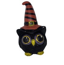 Halloween Glittery Owl With Witch Hat Decor 6&quot; (SHIPS IN 24 HOURS) - $307.64 MXN