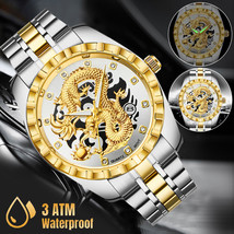 Luxury Men Watch Luminous Stainless Steel Quartz Waterproof Business Wristwatch - £24.77 GBP