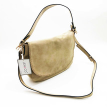 Jen &amp; Co Jess Vegan Stitched Shoulder Bag Faux Suede Tan 15x11x3.5 inches - $48.17