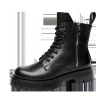 Autumn Winter Shoes Men Genuine Leather Boots Thick Sole Warm Plush Cold Winter  - £58.42 GBP