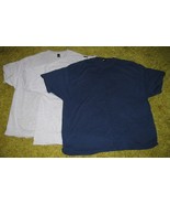 3 Smooth KNIT Cotton TEE SHIRTS 2 Grey &amp; 1 Navy Blue Size 4XL Beefy - $186.64 MXN