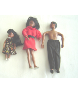  Vintage African American Mini Rubber Doll Family Mom Dad  and Sister  - £25.91 GBP