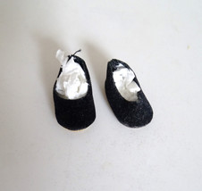 Vintage 1950&#39;s Alexander Black Fuzzy Slip-On Shoes for 8&quot; Doll - £10.35 GBP