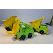 Vintage Fisher Price Little People dump trucks &amp; forklift set of 3 - £12.86 GBP