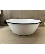 Vintage Enamel Farmhouse Wash Bowl Basin White with Black Trim 14x14x5" ... - €20,40 EUR Vintage Enamel Farmhouse Wash Bowl Basin White with Black Trim 14x14x5" ... - €20,40 EUR