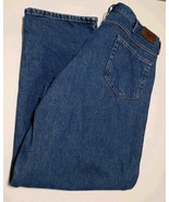 LL Bean Men&#39;s Flannel Lined Jeans 40x30 Denim Blue Relaxed Fit - $30.37 CAD