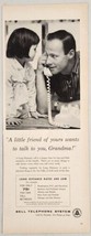 1959 Print Ad Bell Telephone System Daddy &amp; Daughter Talk to Grandma on Phone - $16.72