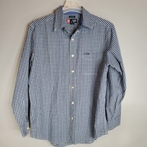 Timberland Mens Button Down Shirt Large Blue/White Gingham Check Long Sl... - $14.99