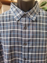 Geoffrey Men&#39;s Blue 100% Cotton Collared Half Sleeve Button Down Shirt Size 2XL - £16.61 GBP