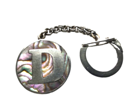 Sterling Abalone Mexican Keychain 900 Silver End Ring - £35.10 GBP