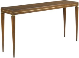 Hall Table Woodbridge Ava Rectangular Top Lisse Brown Brass Walnut Pull-Out - £1,845.36 GBP