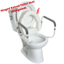 InnoEdge Medical Hinged Raised Toilet Seat (Elongated Size) with Safety ... - £70.32 GBP