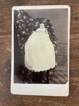 Vintage Cabinet Card. Baby on flowered throw. - £14.29 GBP