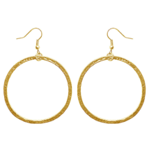 Glam Karine Sultan &quot;Paula&quot; Glossy Gold Large Hoop Drop Earrings - £34.21 GBP