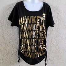 C3 For Her By Alyssa Milano Hawkeyes Women T Shirt Gold Letters Size XL Tee - £18.19 GBP