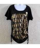 C3 For Her By Alyssa Milano Hawkeyes Women T Shirt Gold Letters Size XL Tee - £17.97 GBP
